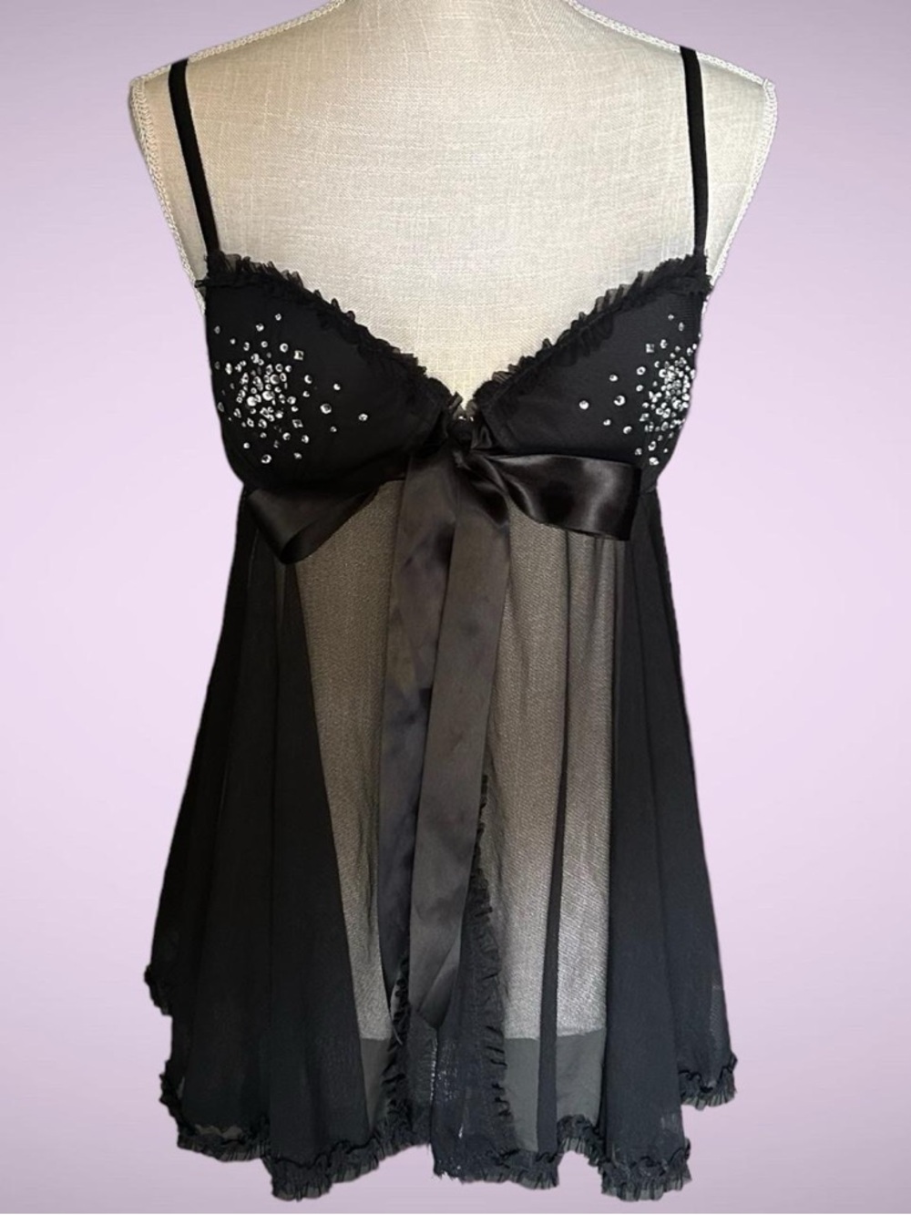 victoria’s secret sheer black babydoll